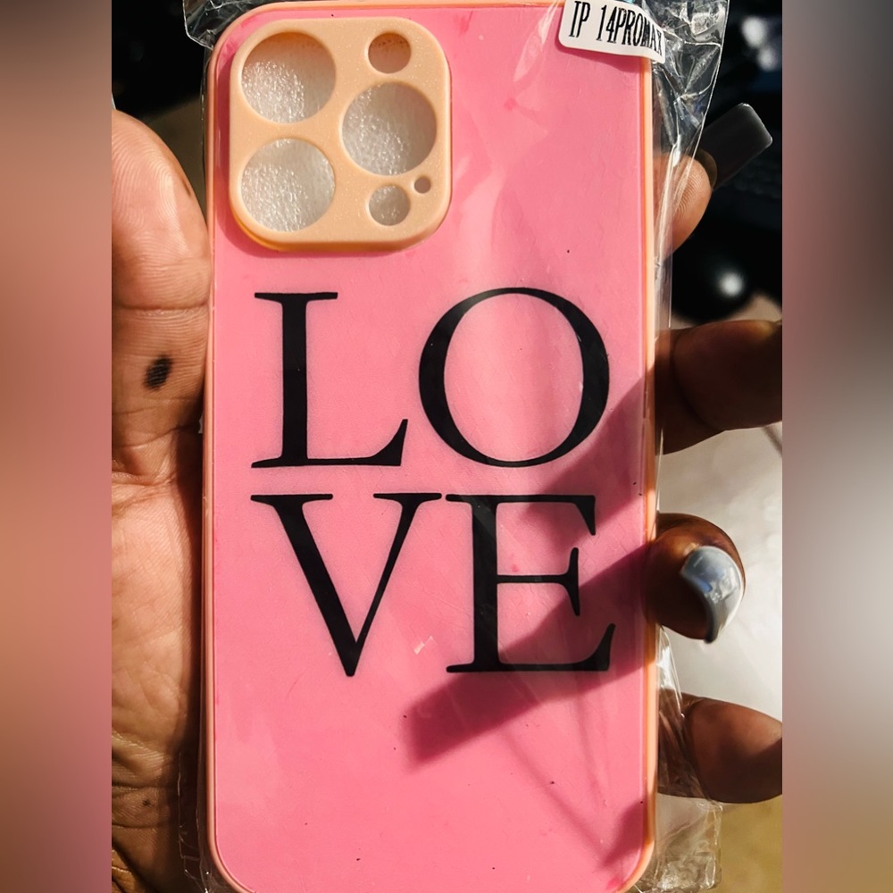 New LOVE iPhone 14 pro max case! Hard rubber like case.